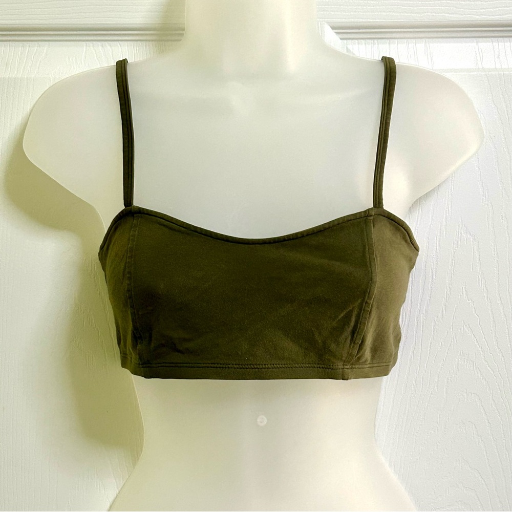 Express Factory Olive Green Bandeau Top Spaghetti Straps Bralette Fall Sz Small